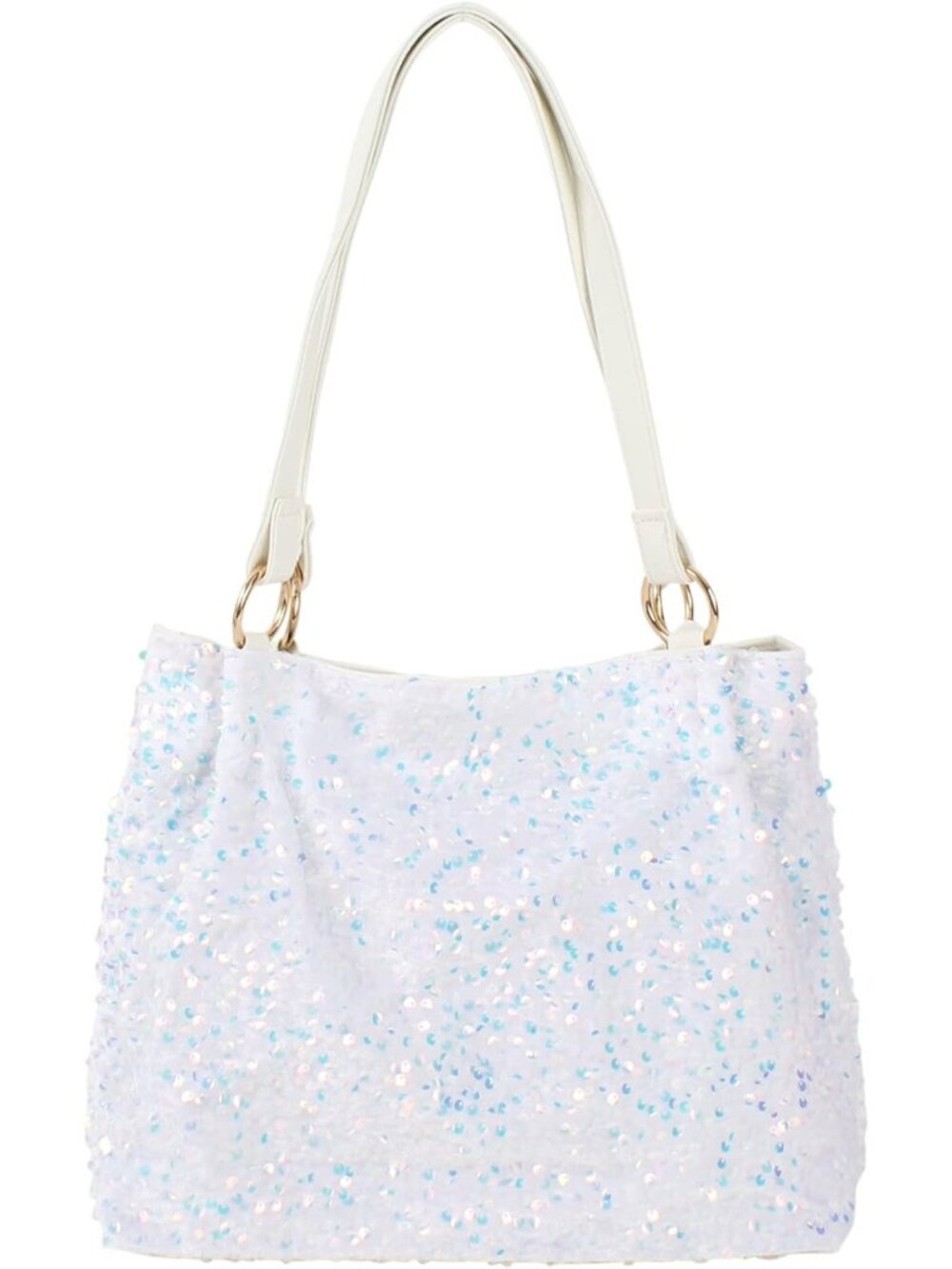 Glitter Sequins Tote Bag - Big Capacity Shimmer Shopping Handbag & Purse